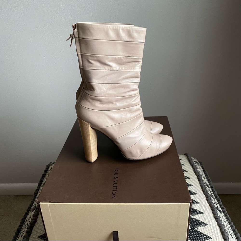 Louis Vuitton Agnes Half, Nude Leather Boot